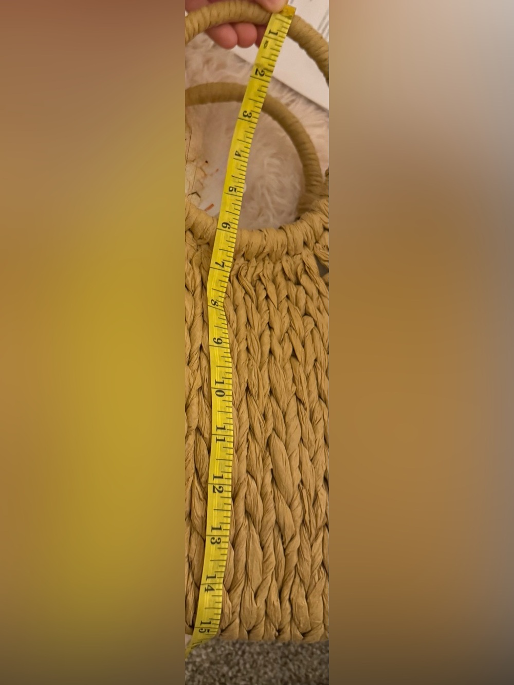 Haute Hippie tote bag made of woven raffia straw with circular double handles - Picture 6 of 10